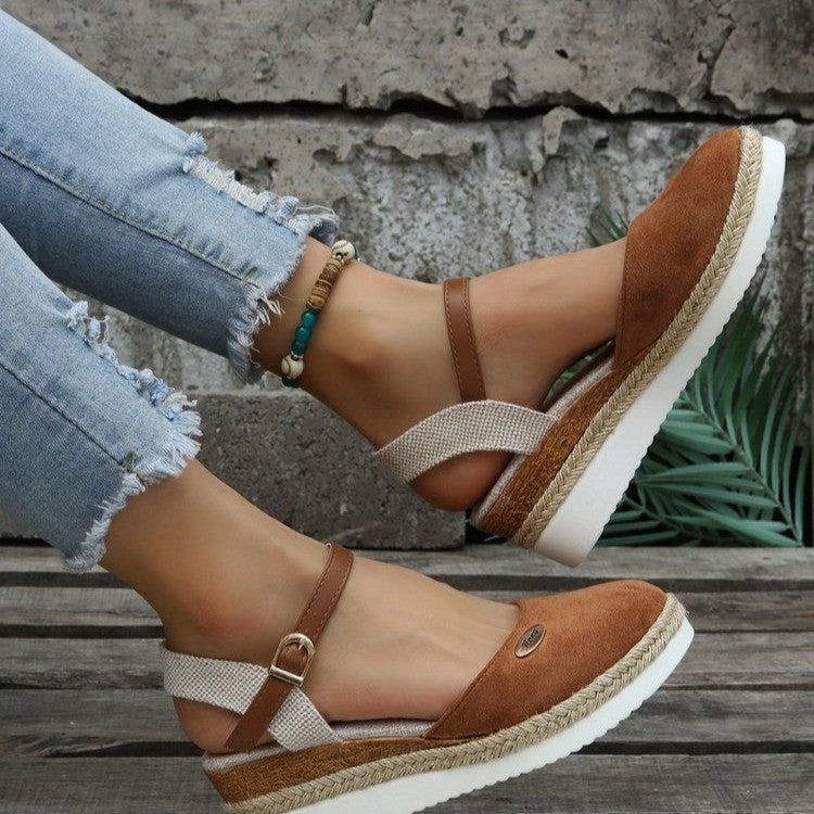 Women's Platform Wedge Lightweight Hemp Rope Sandals Shoes & Bags