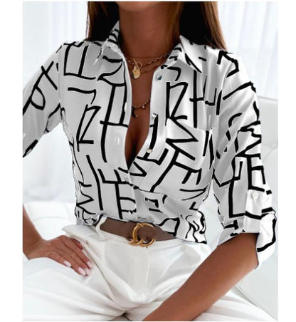 Women's Long Sleeved Shirt Shirt Print apparel & accessories