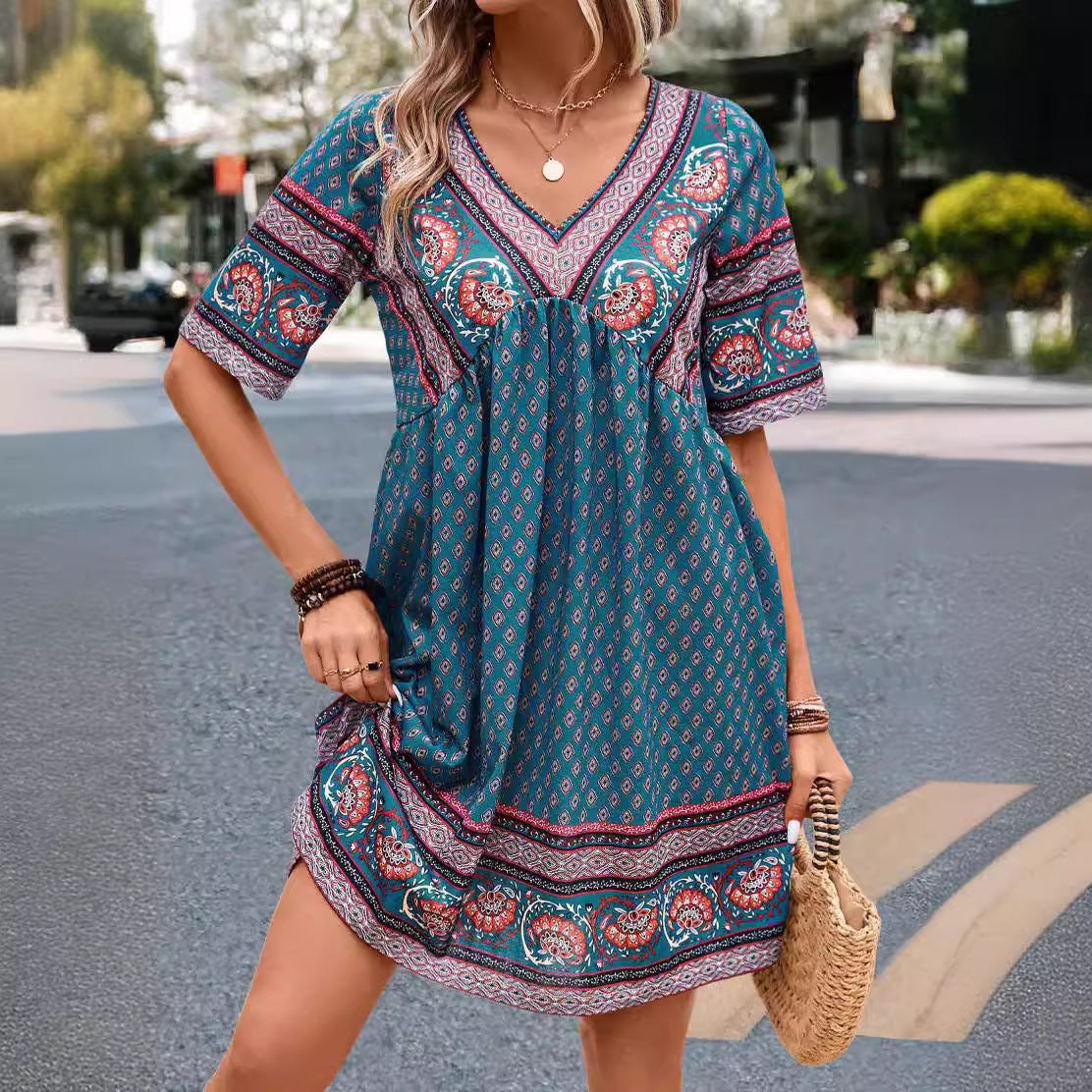 Women's Temperament Leisure Holiday Ethnic Style Dress apparel & accessories