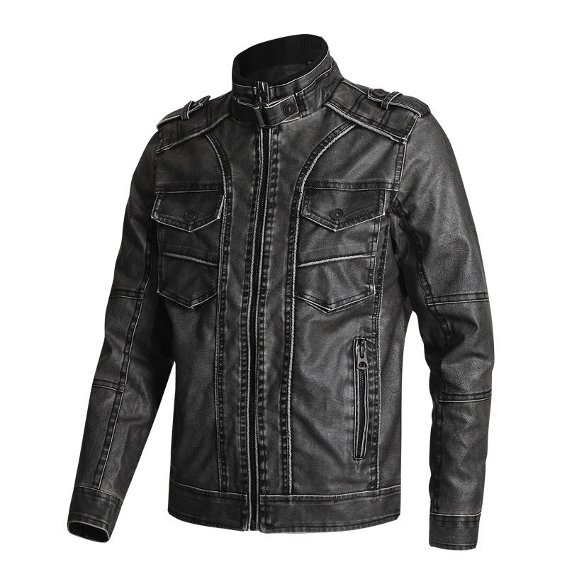 Thick PU Leather Coat Men's Fashion Casual apparels & accessories