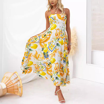 Printed Sling Back Strap Elegant Dress Women apparel & accessories