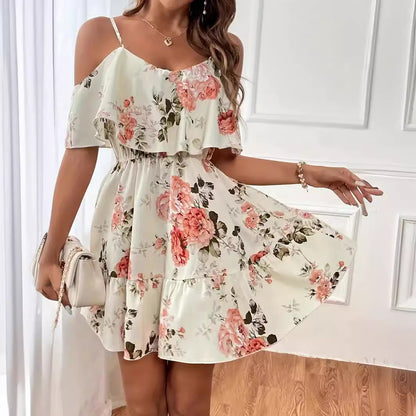 French Romantic Off-shoulder Waist Dress apparel & accessories