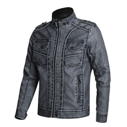 Thick PU Leather Coat Men's Fashion Casual apparels & accessories