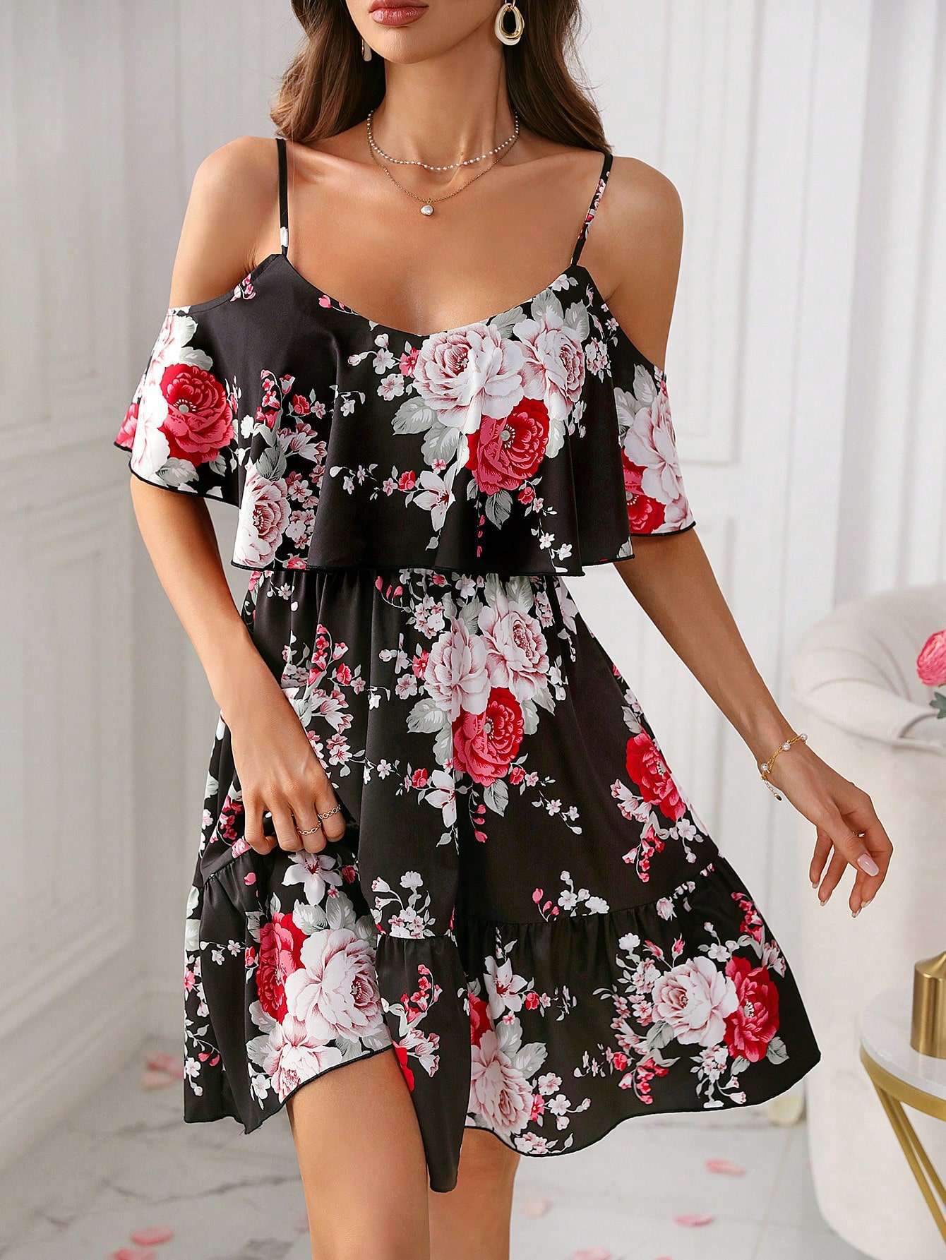 French Romantic Off-shoulder Waist Dress apparel & accessories