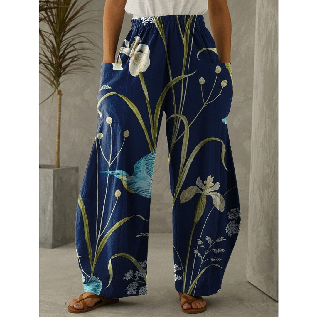 Printed 3D Irregular Wide-leg Pants Casual Wide-leg Trousers apparel & accessories