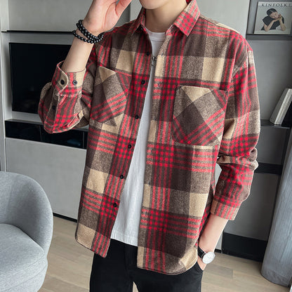 Men's Versatile Casual Loose Brushed Soft Shirt Coat apparel & accessories