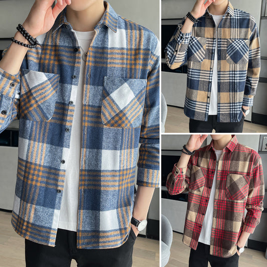 Men's Versatile Casual Loose Brushed Soft Shirt Coat apparel & accessories