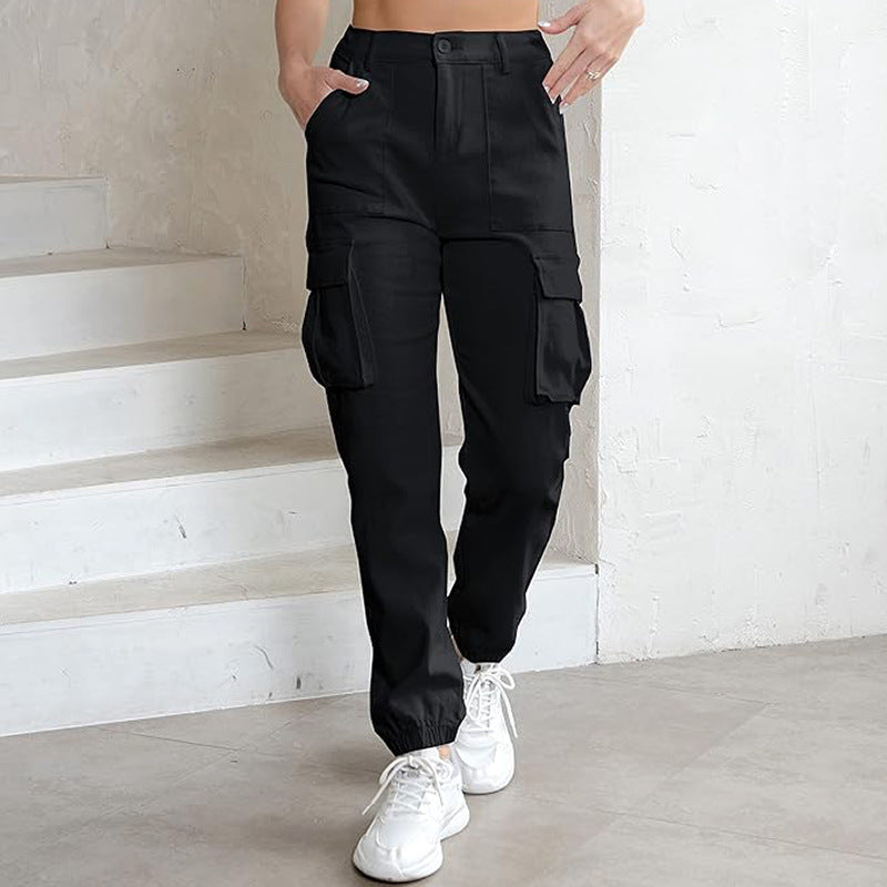 European And American Style Women Casual High Waist Jogging Overalls apparel & accessories