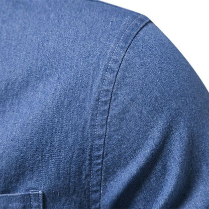 Men's Fashion Casual Denim Non-ironing Shirt apparel & accessories
