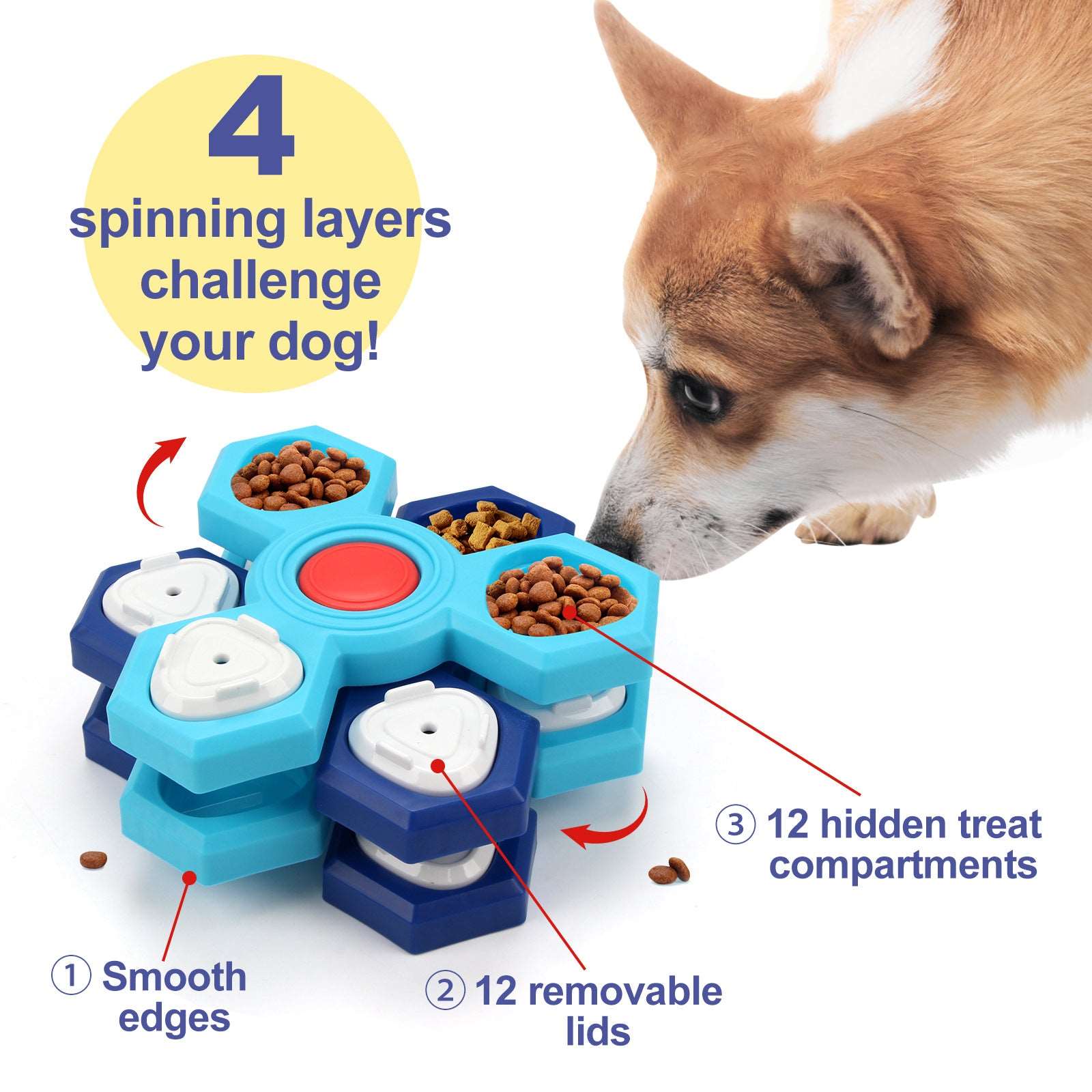 4 Layers Slow Feeder Puzzle Dog Bowls Assemble Slow Eating Bowl For Dogs Non-slip Interactive Dog Puzzle Game Slow Bowl Pet Products Dog Toys