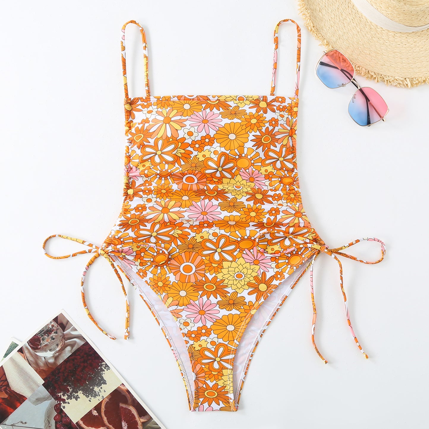 Vacation Style Drawstring Slimming Sexy One Piece Swimsuit apparel & accessories