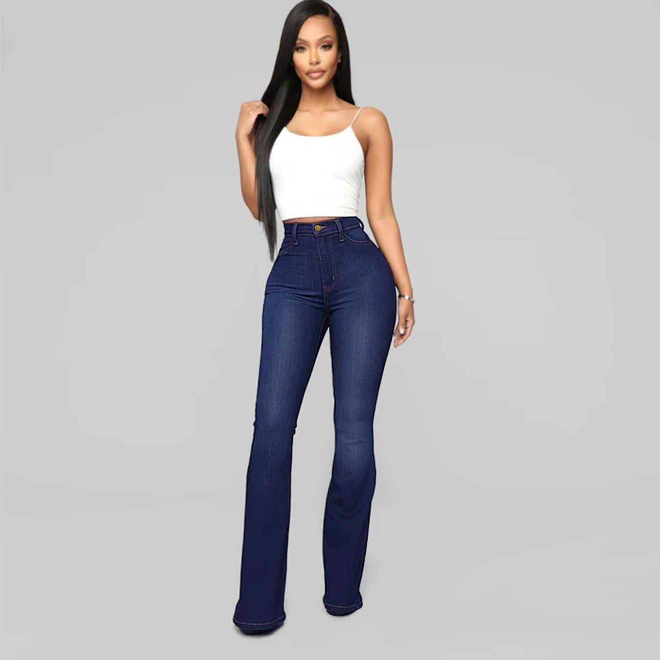 Women's Classic High Waist Slim Denim Horseshoe Pants apparel & accessories