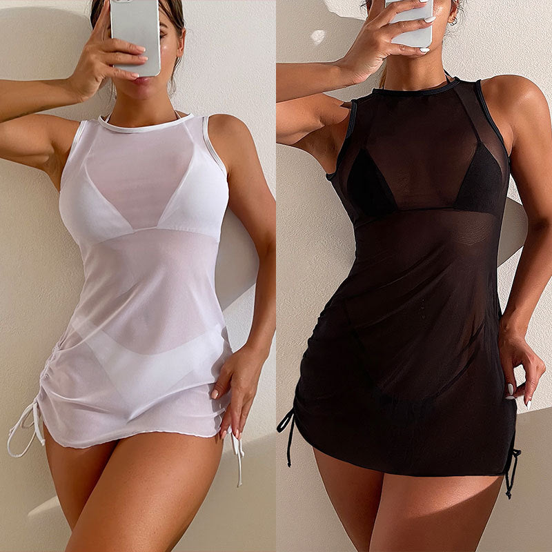 Ladies' Mesh See-through Swimsuit Sheath Dress apparels & accessories