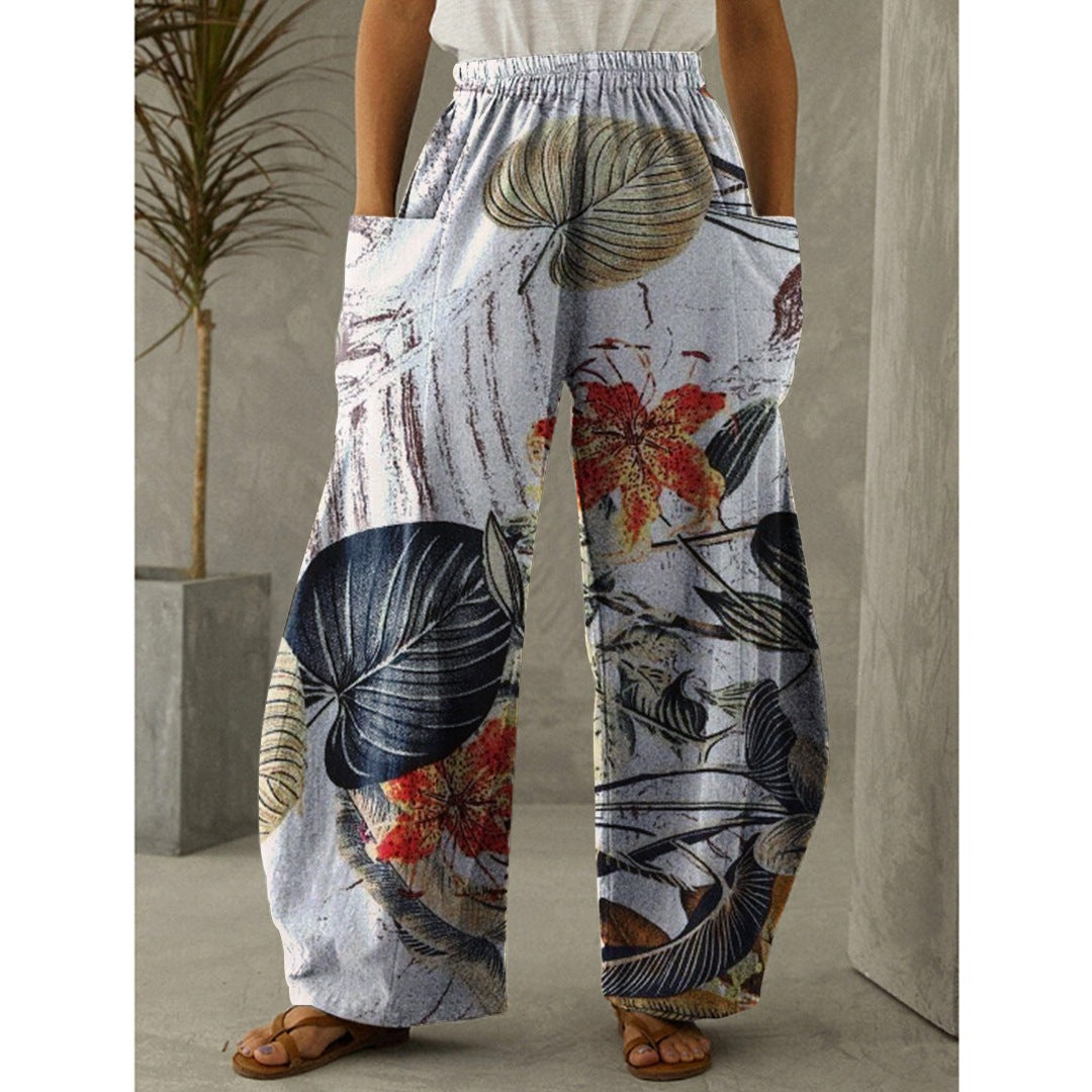 Printed 3D Irregular Wide-leg Pants Casual Wide-leg Trousers apparel & accessories