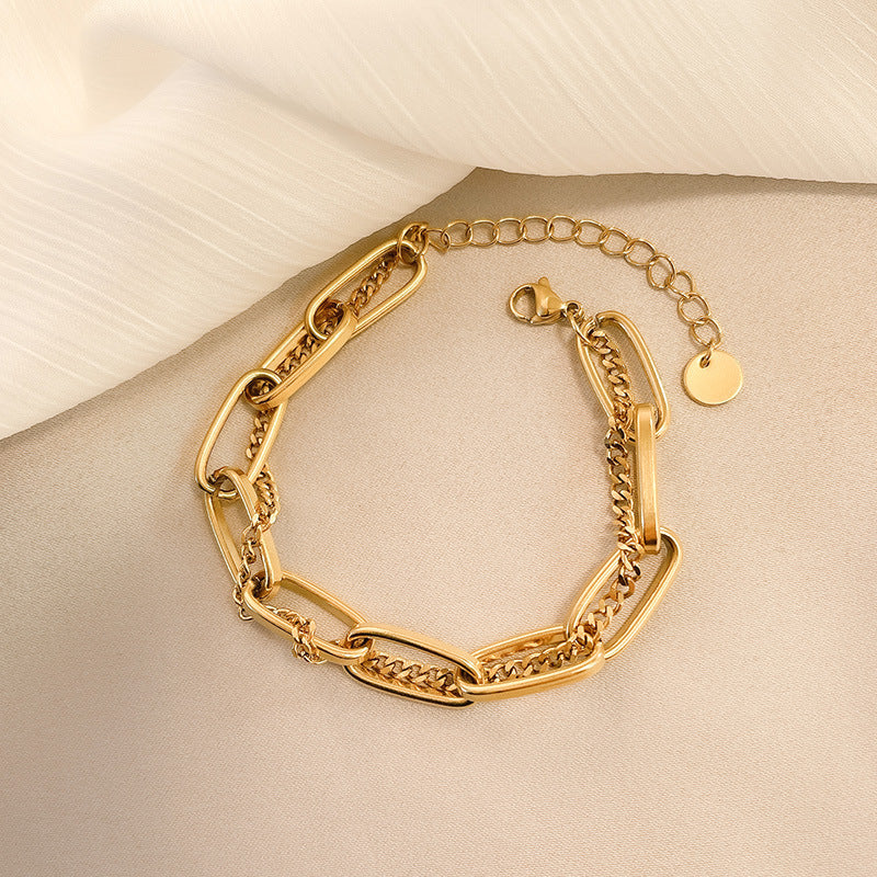 Thick Chain Double-layer Bracelet For Women Jewelry