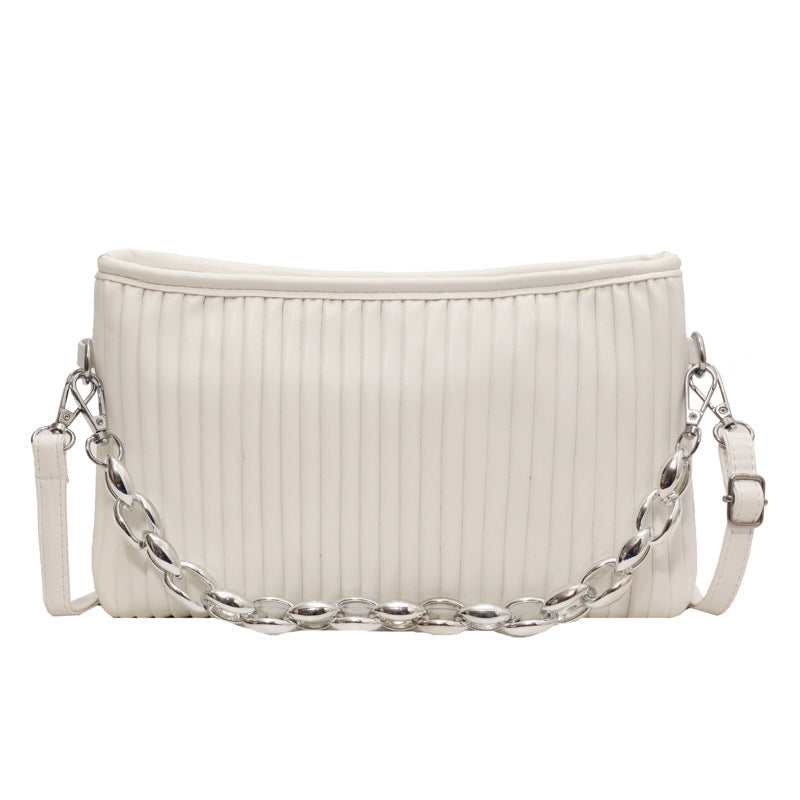 Women's Pleated Chain Shoulder Messenger Bag apparels & accessories