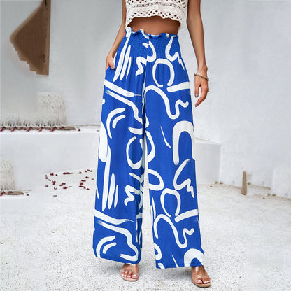 Women's Elegant Printed Loose Trousers apparel & accessories