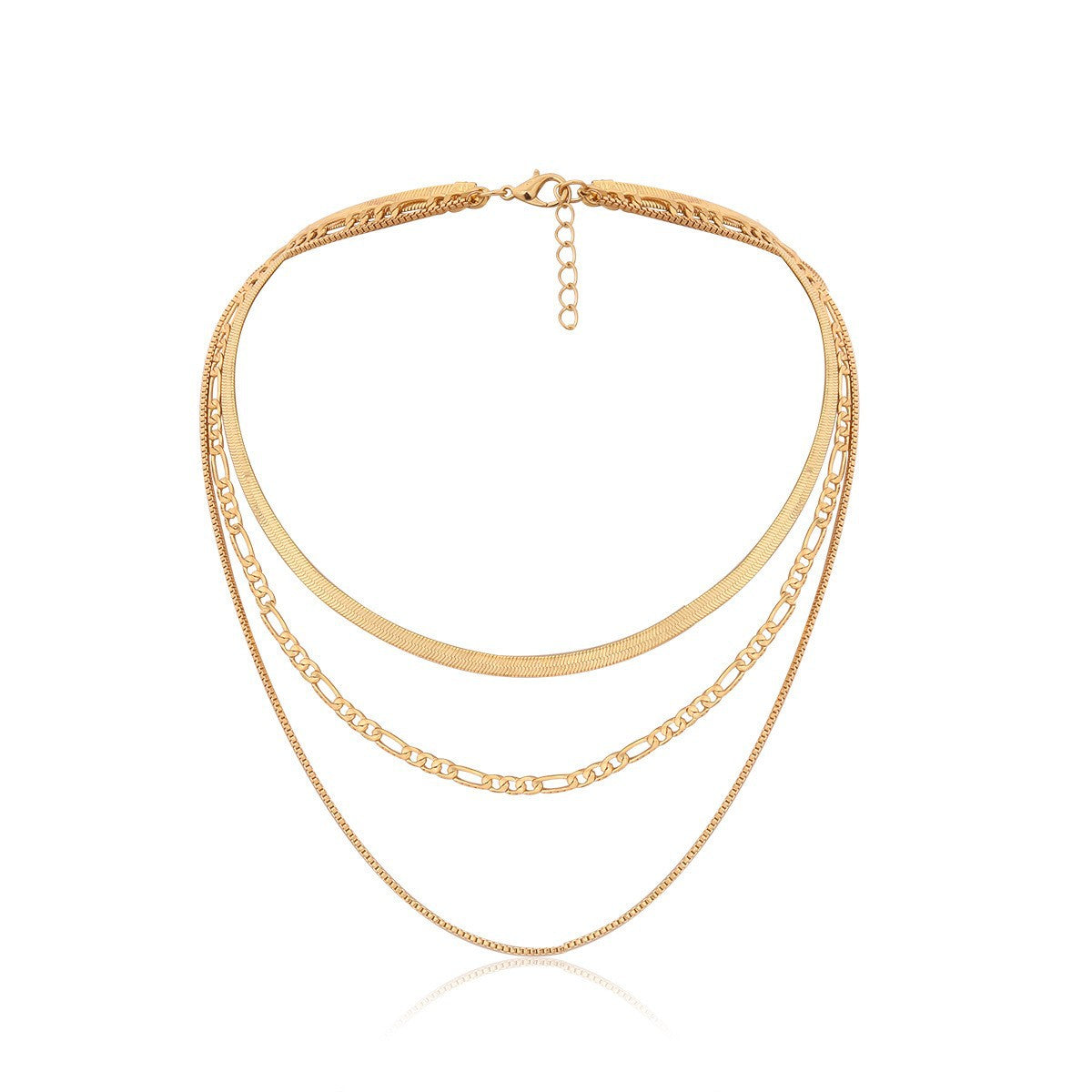 Punk Geometric Snake Bones Chain Multi-layer Necklace Jewelry