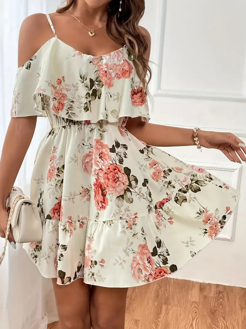 French Romantic Off-shoulder Waist Dress apparel & accessories