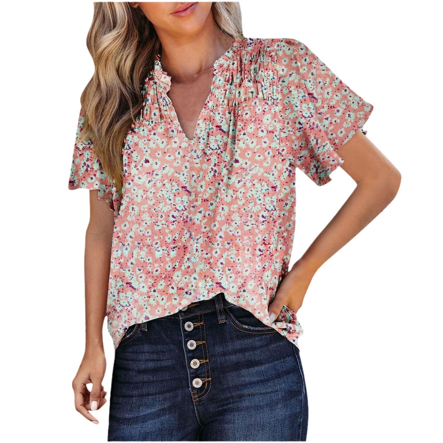 Women's Printed Fashion Short-sleeved Top apparel & accessories