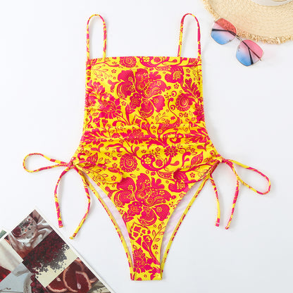 Vacation Style Drawstring Slimming Sexy One Piece Swimsuit apparel & accessories