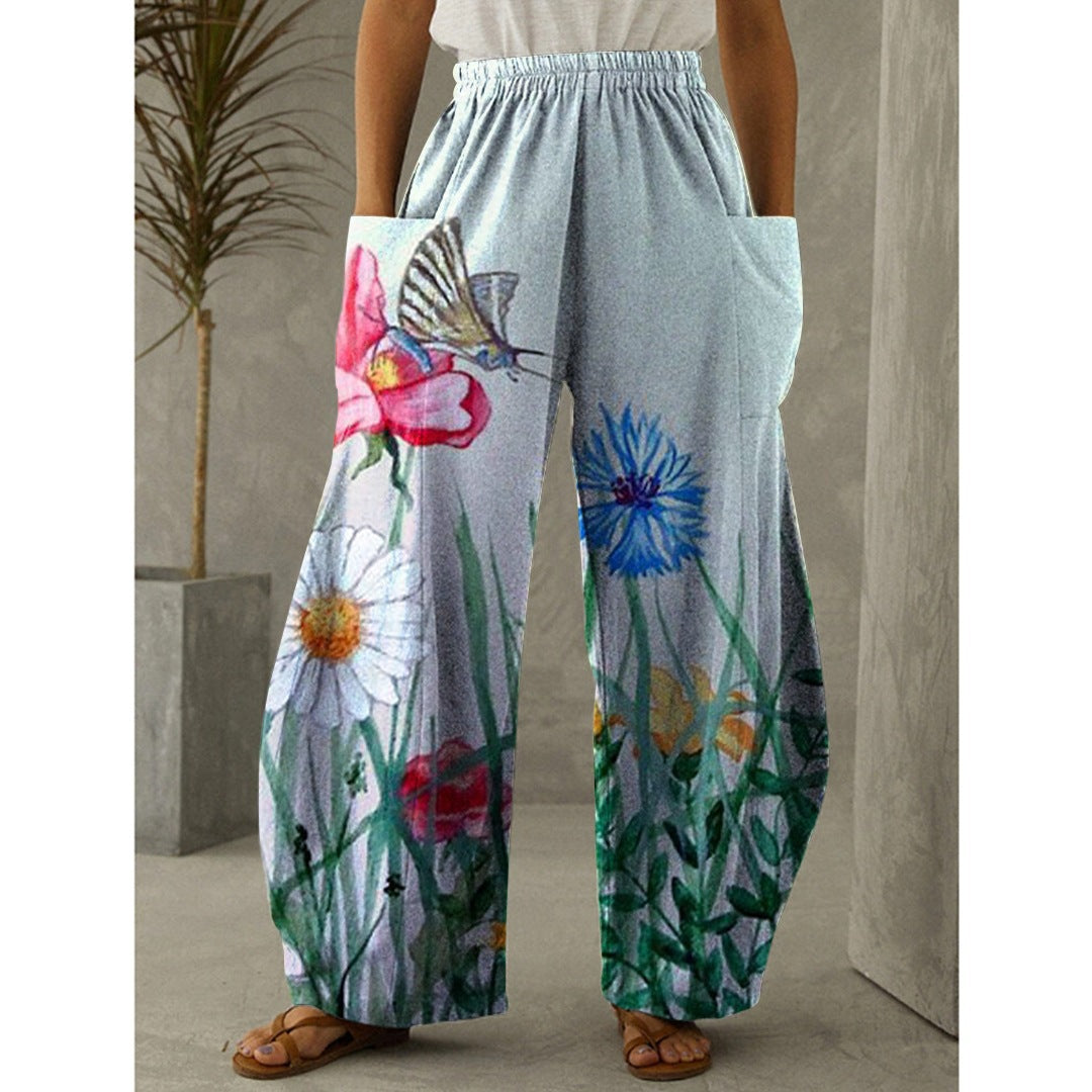 Printed 3D Irregular Wide-leg Pants Casual Wide-leg Trousers apparel & accessories