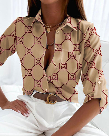 Women's Long Sleeved Shirt Shirt Print apparel & accessories