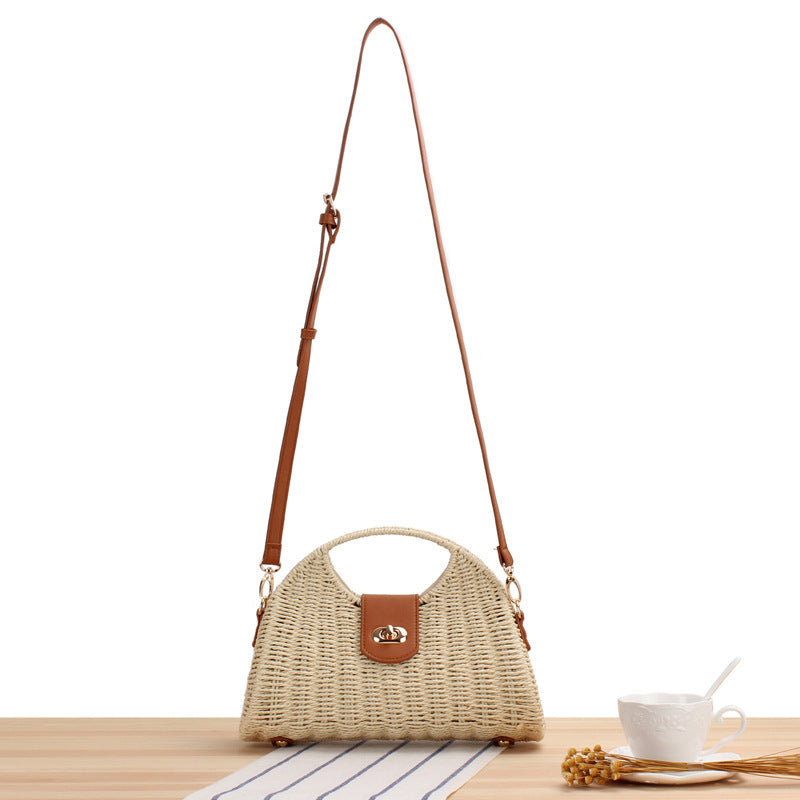 Women's Popular Special-interest Design Straw Bag Trendy Fashion Woven Messenger Bag apparel & accessories