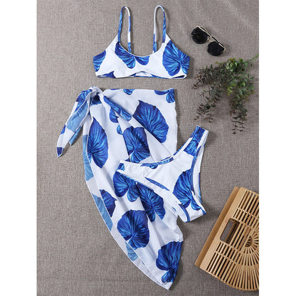 Bikini Printed Three-piece Set Swimsuit For Women apparel & accessories