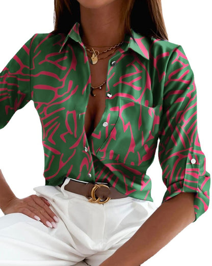 Women's Long Sleeved Shirt Shirt Print apparel & accessories