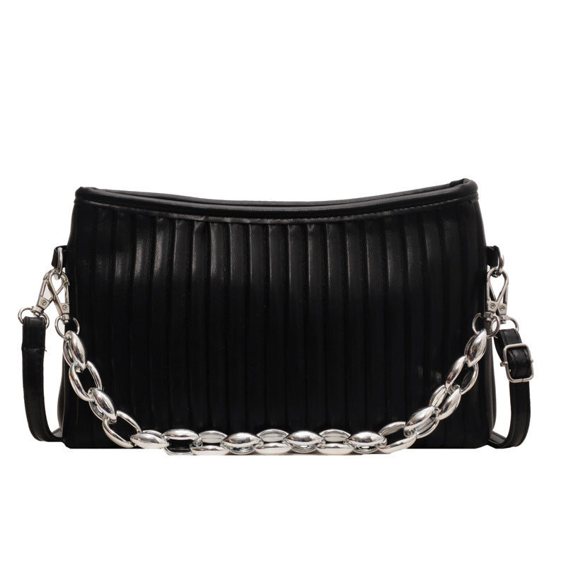 Women's Pleated Chain Shoulder Messenger Bag apparels & accessories