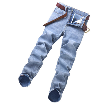 Spring Summer Clothes Straight All-matching Light Business Casual Stretch Men's Denim Trousers apparel & accessories