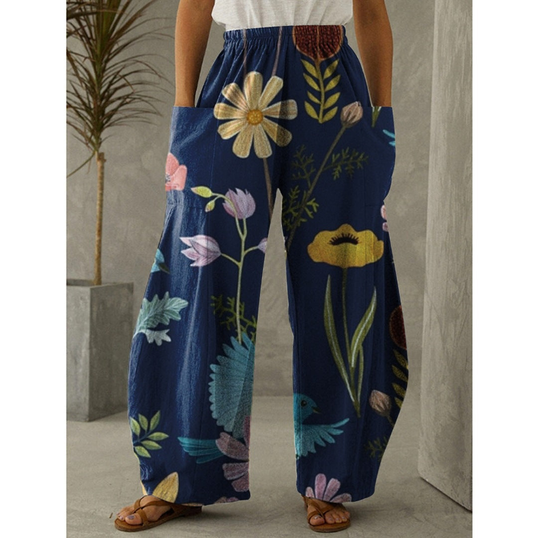 Printed 3D Irregular Wide-leg Pants Casual Wide-leg Trousers apparel & accessories