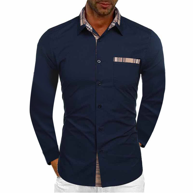 Men's Fashion Casual Solid Color Long Sleeve Shirt apparel & accessories