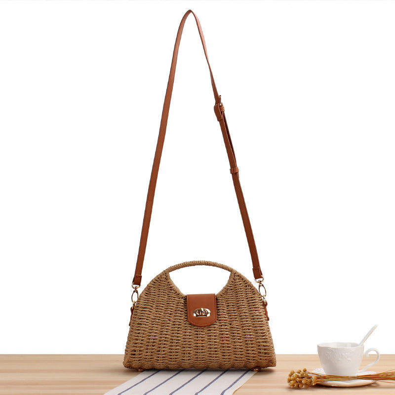 Women's Popular Special-interest Design Straw Bag Trendy Fashion Woven Messenger Bag apparel & accessories