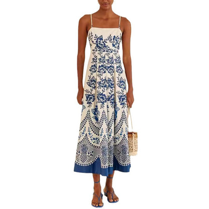 Women's Sling Symmetrical Printing Dress apparel & accessories