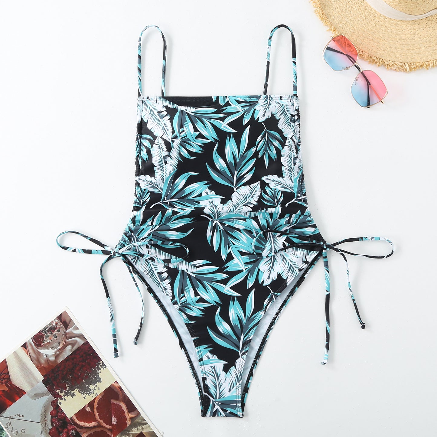 Vacation Style Drawstring Slimming Sexy One Piece Swimsuit apparel & accessories