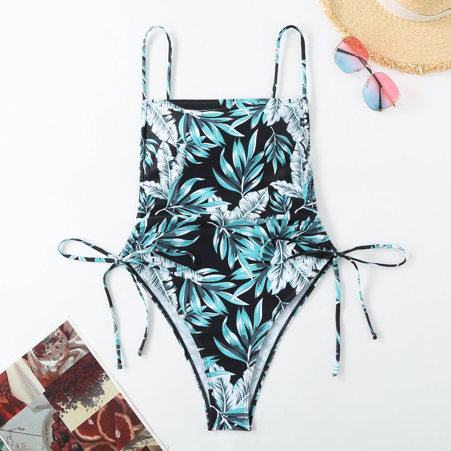 Vacation Style Drawstring Slimming Sexy One Piece Swimsuit apparel & accessories