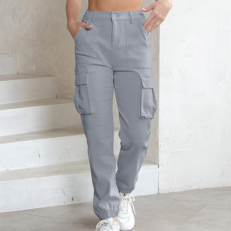 European And American Style Women Casual High Waist Jogging Overalls apparel & accessories