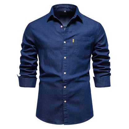 Men's Fashion Casual Denim Non-ironing Shirt apparel & accessories