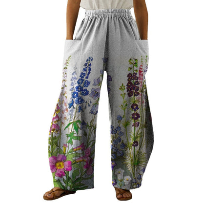 Printed 3D Irregular Wide-leg Pants Casual Wide-leg Trousers apparel & accessories