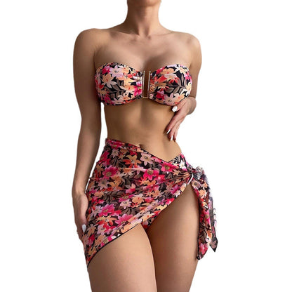 Swimwear Women's Split Metal U-shaped Three-piece Set apparel & accessories