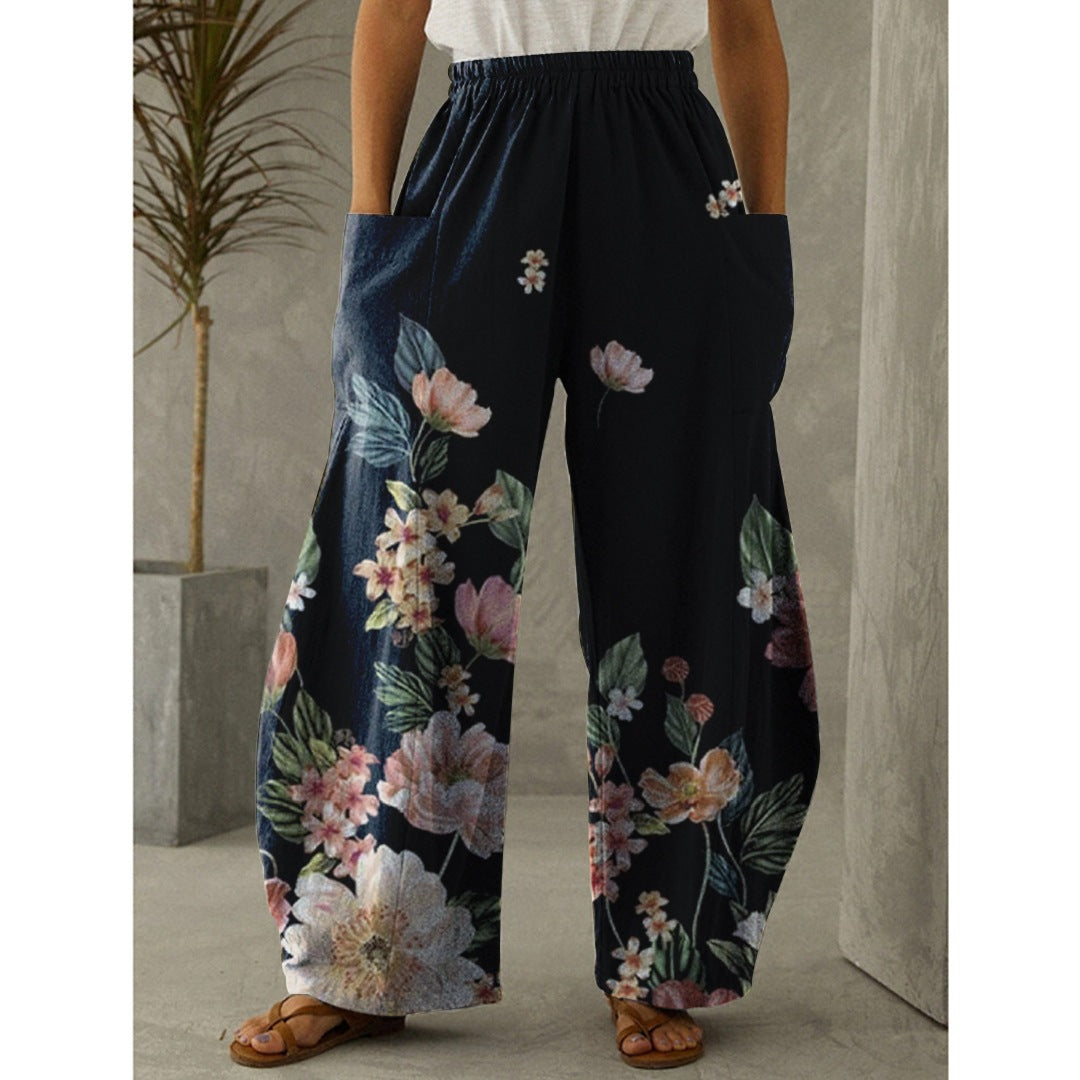 Printed 3D Irregular Wide-leg Pants Casual Wide-leg Trousers apparel & accessories