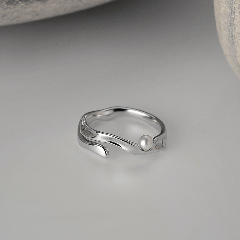 Simple Sterling Silver Irregular Ring Jewelry