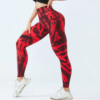 Women's Seamless Tie-dye Print Yoga Pants apparel & accessories