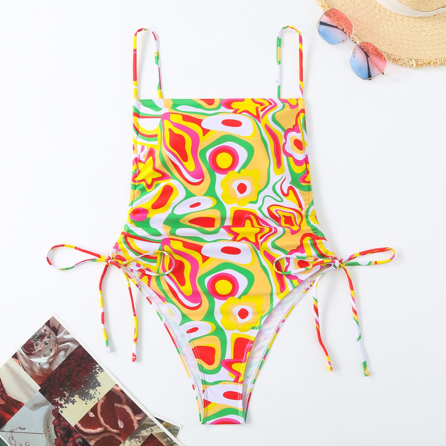 Vacation Style Drawstring Slimming Sexy One Piece Swimsuit apparel & accessories