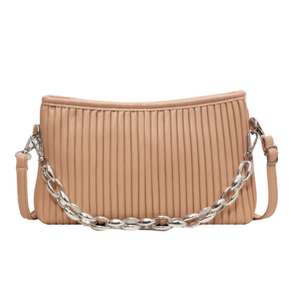 Women's Pleated Chain Shoulder Messenger Bag apparels & accessories