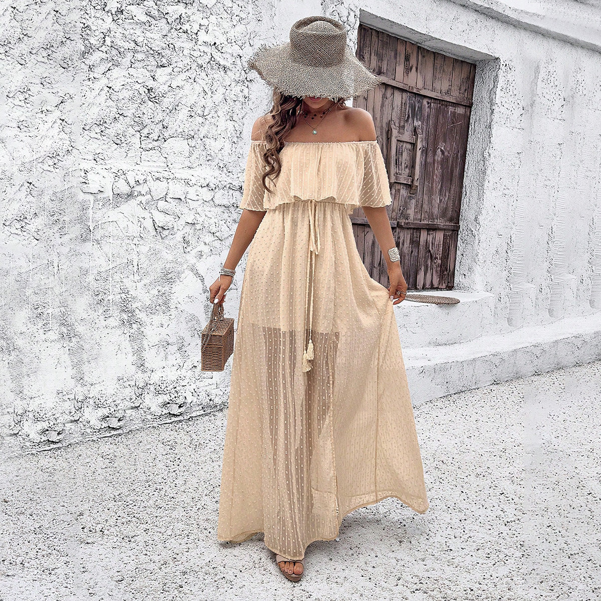 Women's Fashionable Elegant Off-shoulder Dress apparels & accessories