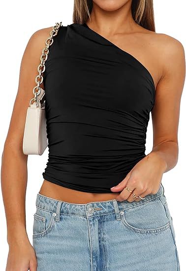 Women's Shoulder Sleeveless T-shirt Design Slim Top apparel & accessories