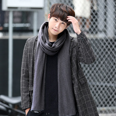 Casual Solid Color Warm And Long Couple Scarf Men's Scarves